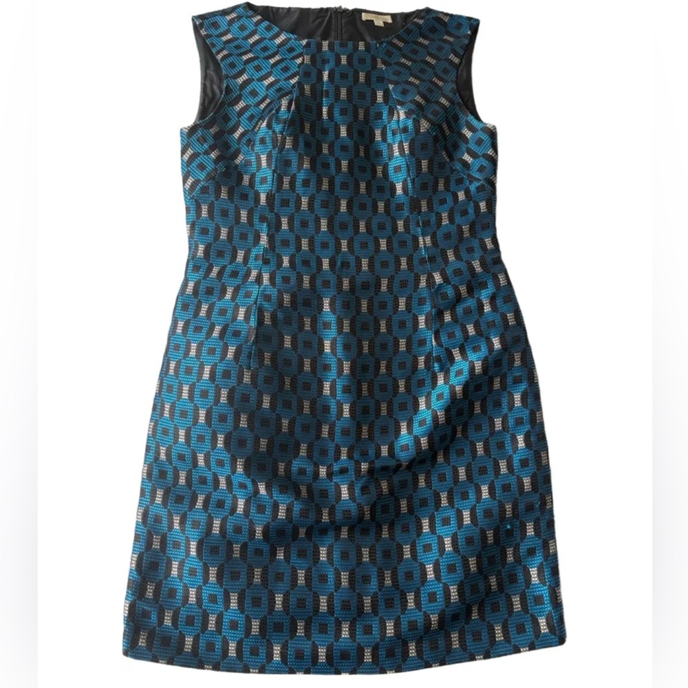 Elegant metallic Blue Patterned Dress